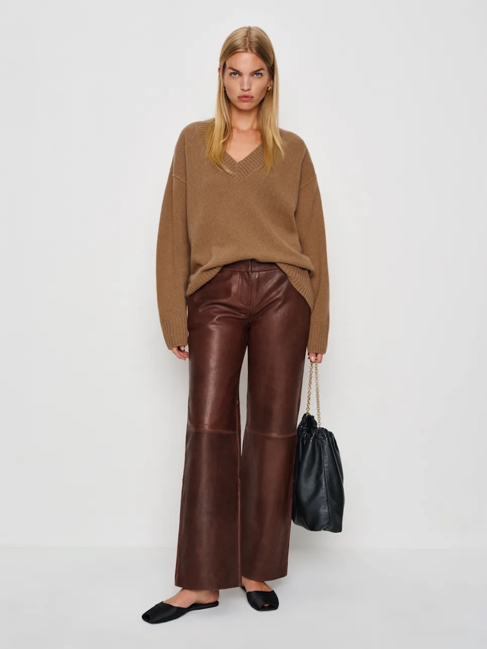 Reformation Jadey Cashmere Oversized V-Neck Sweater - Picture 3 of 4